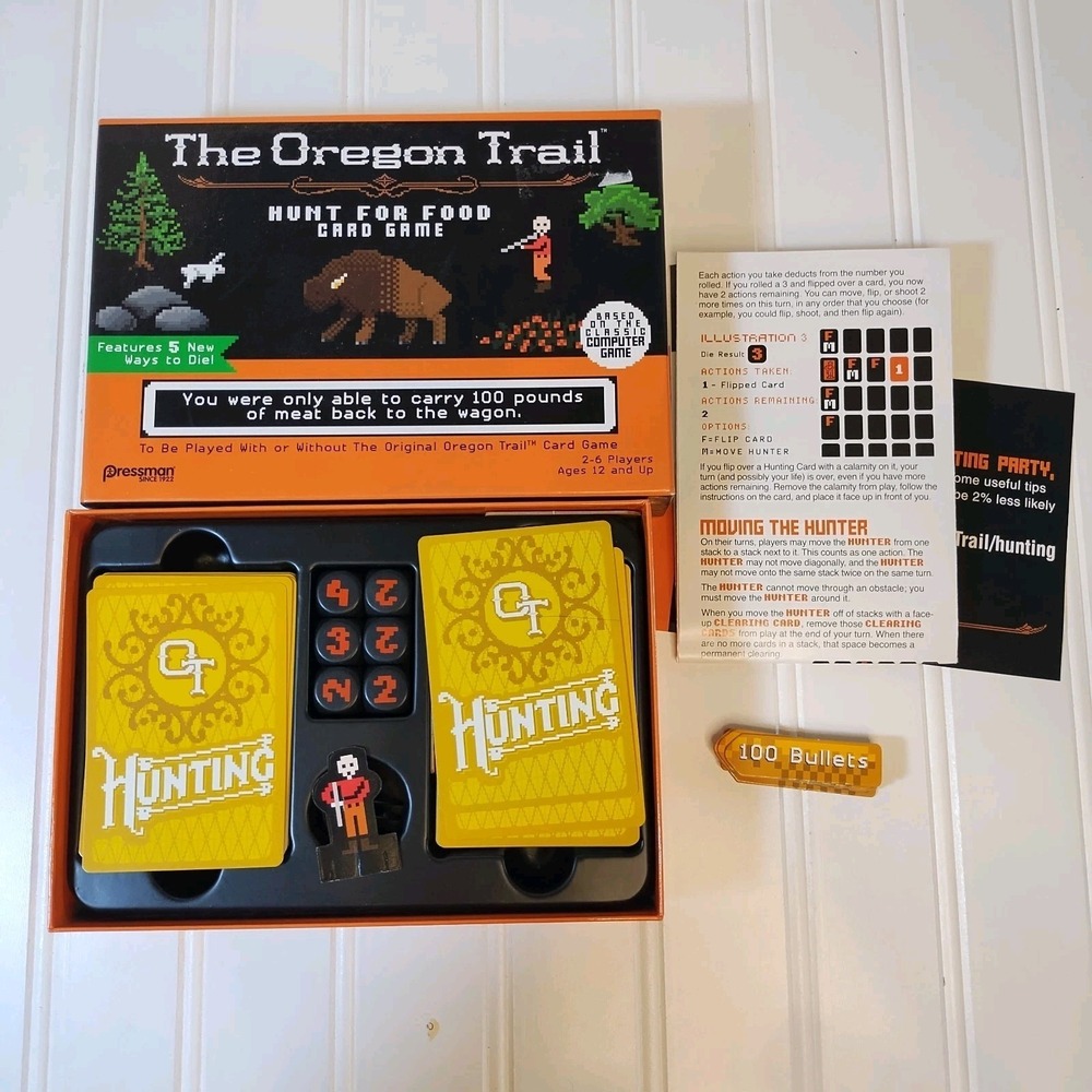 The Oregon Trail Hunt For Food Card Game Pressman 2-6 Players